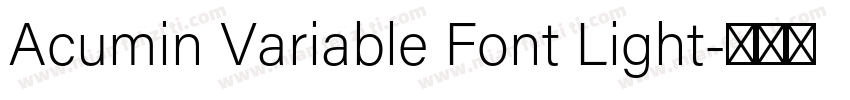 Acumin Variable Font Light字体转换